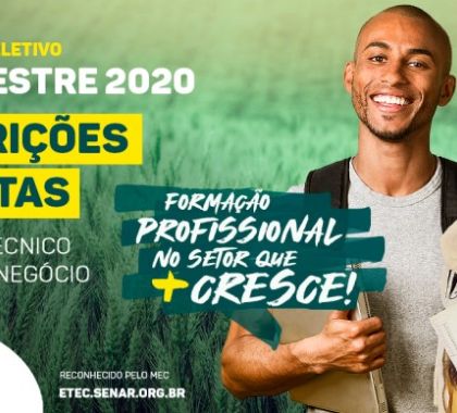 Senar/MS oferta 190 vagas para Curso de Nível Técnico em Agronegócio