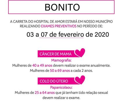 Chegada da carreta do Hospital do Câncer em Bonito já está marcando agendamentos
