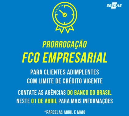 Banco do Brasil prorroga prazo para pagamento de parcelas do FCO Empresarial