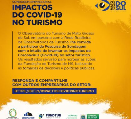 Observatur MS lança pesquisa para levantar impactos da pandemia e nortear ações para o turismo