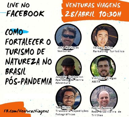 Turismo de natureza pós-pandemia é tema de live nesta terça-feira