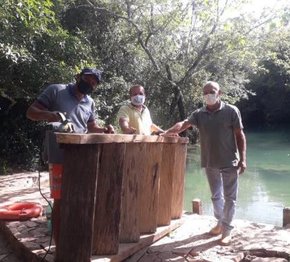 Mutirão de limpeza e manutenção é realizado no Balneário Municipal de Bonito