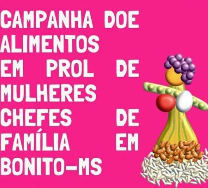 Ação solidária arrecada alimentos para 44 famílias de Bonito