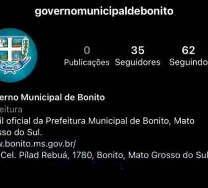 Prefeitura de Bonito cria conta oficial no Instagram