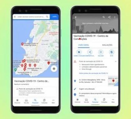 Google Maps começa a mostrar locais de vacinação contra Covid-19 no Brasil