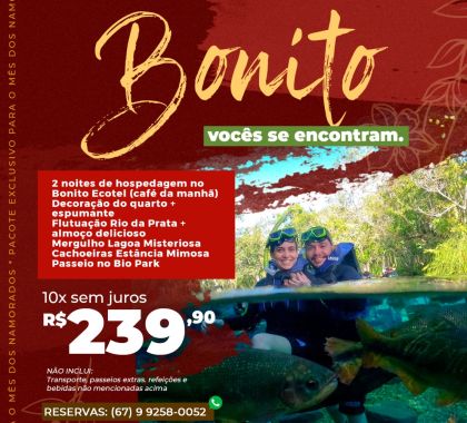 Viagem completa a Bonito se torna escolha para casais presentearem no Dia dos Namorados