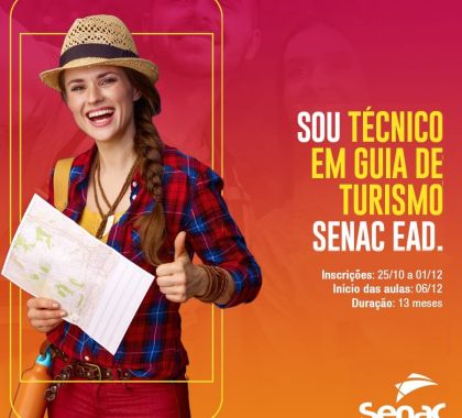 Senac abre inscrições para curso técnico à distância em Guia de Turismo