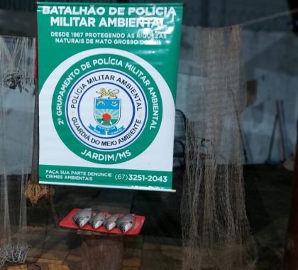 Pescador é surpreendido e tem pescado e petrechos ilegais apreendidos em Jardim