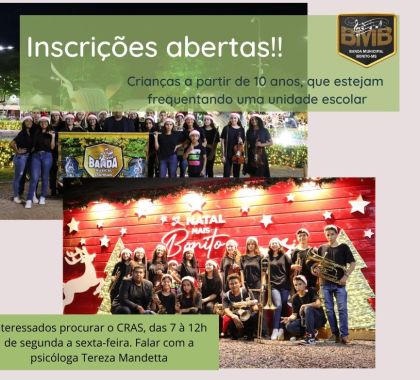 Banda de Bonito está com inscrições abertas para novos participantes
