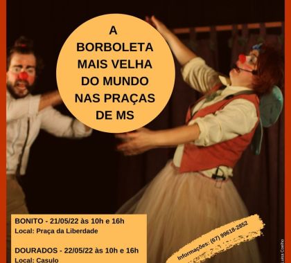 Bonito recebe teatro gratuito na Praça da Liberdade neste sábado