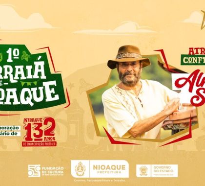 Nioaque comemora aniversário com show de Almir Sater, cantor e ator de Pantanal, em Arraiá