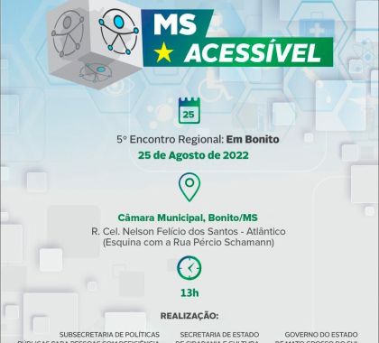 Bonito sedia encontro do programa 'MS Acessível' nesta quinta-feira