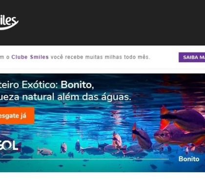 Belezas naturais de Bonito ilustram Boletim Eletrônico da Smiles