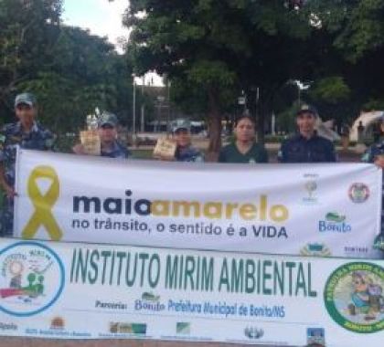 Polícia Militar de Bonito e Instituto Mirim Ambiental promovem ação em favor do trânsito