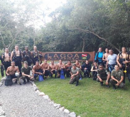 Ponto de mergulho em Jardim é cenário para treinamento do Batalhão de Aviação do Exército