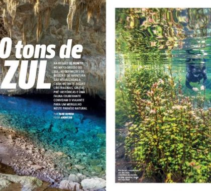 Belezas de Bonito e Jardim ilustram revista da Azul Viagens