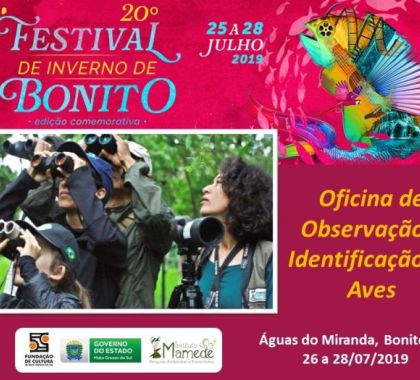 Observação de aves é tema de oficina durante o Festival de Inverno de Bonito