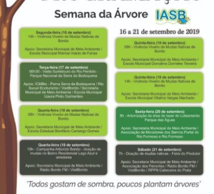 Semana da Árvore acontece em Bonito esta semana