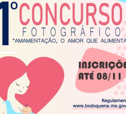 Prefeitura de Bodoquena realiza concurso de fotografia sobre amamentação